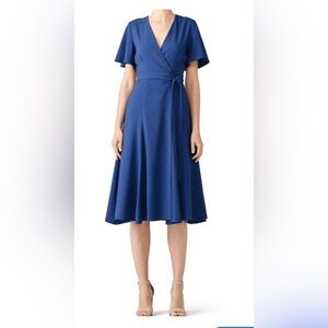Anthropologie Hutch Kiera Midi Blue Wrap Dress Size